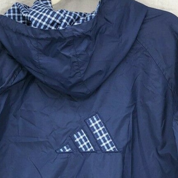 ADIDAS Plaid Three Stripe Windbreaker 1999 Vintage - Picture 5 of 7